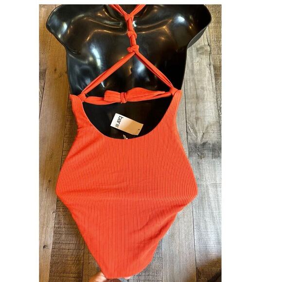 Bar III Like It Or Knot One-Piece Swimsuit | Size XS | Burnt Orange - Picture 13 of 15